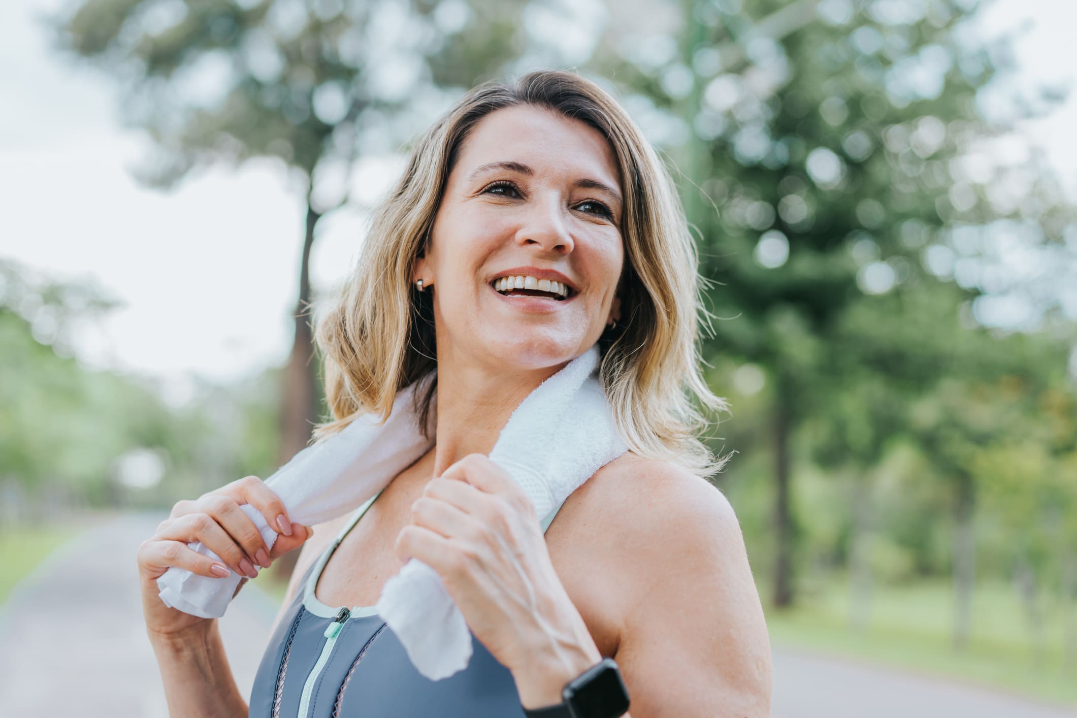 Portrait of a sporty woman smiling IPL Photofacial in Indianapolis, Indiana